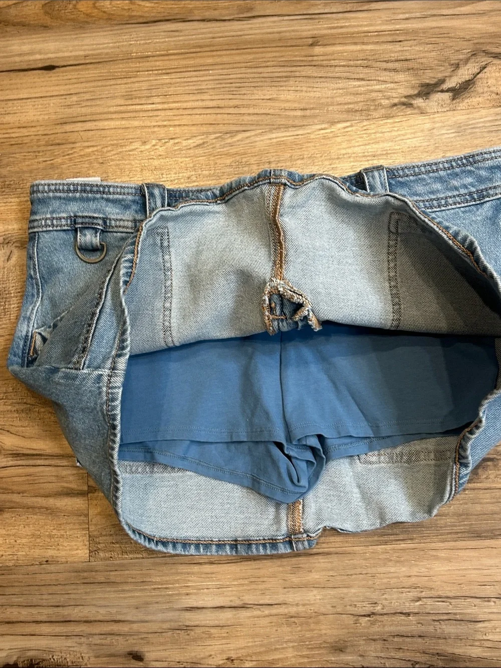 American Eagle Outfitters Light Blue Denim Mini Skort